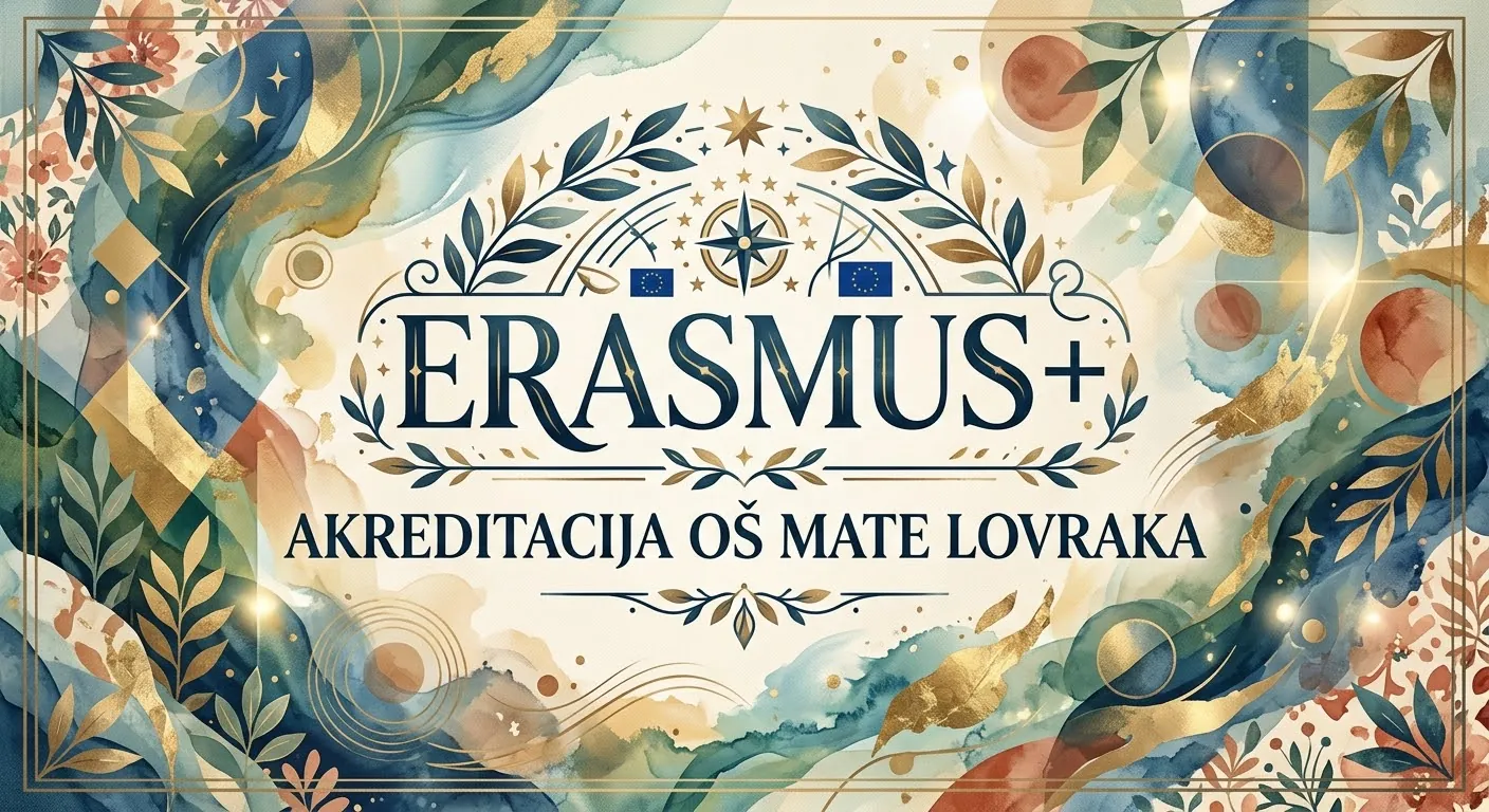 Erasmus+ akreditacija Osnovne škole Mate Lovraka – naslovni grafički prikaz